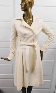 AX Armani Exchange Women's Coat Winter White Double Breasted Trench Coat sz M - Picture 1 of 6