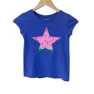 Girls Medium M 8 Gap Kids Purple Short Sleeve Watermelon Star Tee Shirt Top - Picture 1 of 1