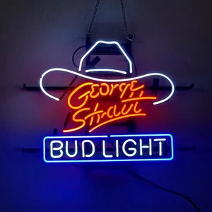 Letrero de neón George Stratt BVD luz bar de cerveza bistró arte colgante de pared 20"x16" - Imagen 1 de 19