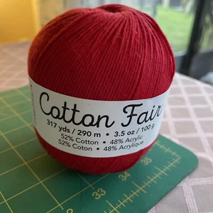 Cotton Fair Red 100g 3.5oz Premier Yarn - Picture 1 of 6