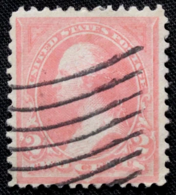 US Stamp Scott #248 ~ 1894 2c Washington, pink, unwatermarked, type I RL09 - Image 1 of 2
