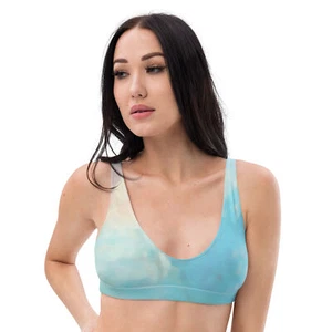 Pastel Soft Abstract Recycled padded bikini top - Picture 1 of 34