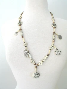 30" LONG CHAIN LG SEALIFE TURTLE, FISH, STARFISH CHARM NECKLACE - Picture 1 of 9