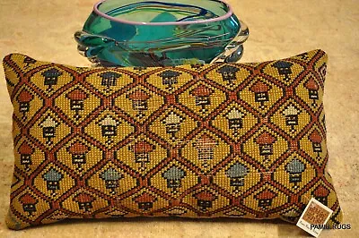 Antique Handmade Pillow Made Out Of Antique Caucasian Rug Measures 13  X 23  • 809.46$