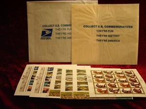 Small Collection of 6 US Postage Stamp Plate Blocks 1994 -32cent/2000- 34 cent - Picture 1 of 14