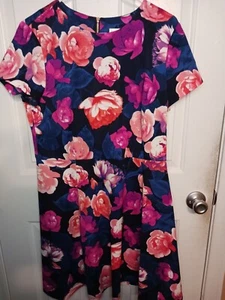 Eliza J dress plus size 14 floral navy  - Picture 1 of 10