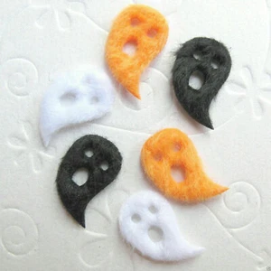 90 pc x 0.75" Mix Padded Scary Furry Ghost Appliques/Halloween Spooky Chic ST238 - Picture 1 of 5