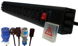 6 WAY 19 RACK IEC PDU TO 13A PLUG -VERTICALICAL" - Picture 1 of 1