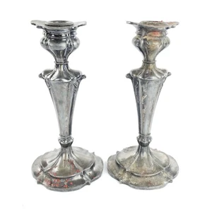 Antique Pair PAIRPOINT Quadruple Silver Plate Candlestick Holders - Picture 1 of 8
