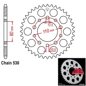 JT Sprockets Steel Rear Sprocket 530 Pitch 36 Tooth Honda CBR1000F (1993-1996) - Picture 1 of 2