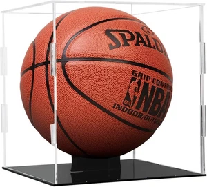 Basketball Display Case Acrylic Box Stand Clear Autographed Soccer Ball Models - Picture 1 of 4