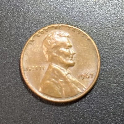 1967 Lincoln Penny US Coin Double Die Obverse Everything Is On The Rim - Image 1 of 4