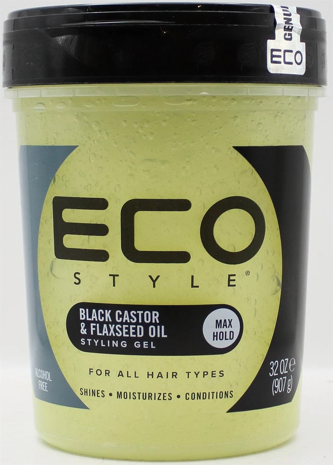 Eco Style Black Castor And Flaxseed Oil Gel 32oz