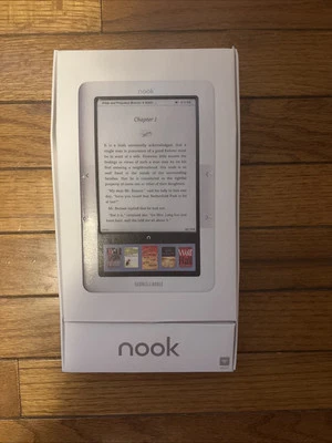 Nook Barnes & Noble 1st Edition E Reader BNRV100 White WiFi 2GB New Open Box - Image 1 of 4
