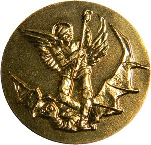 Belgium Un-dated Archangel Michael's Battle with the Devil Token (04444) - Picture 1 of 2