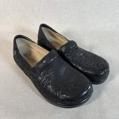 Alegria Keli Negro Repujado Paisley Para Mujer Talla 40 EE. UU. 9,5 10 Sin Cordones Profesional Foto 1 de 4