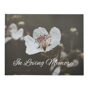 Funeral Guest Book Celebration of Life Memorial Service Floral In Loving 11x8.5” - Picture 1 of 5