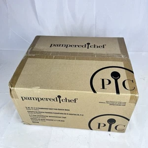 PAMPERED CHEF New Gray 6 Quart Enameled Cast Iron Dutch Oven. 100249 Sealed - Picture 1 of 9