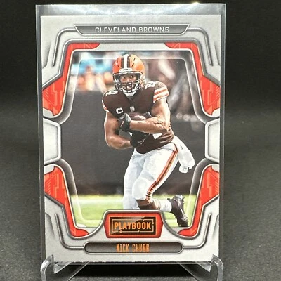 Nick Chubb 2022 Panini Playbook #8 Orange Parallel Color Match Cleveland Browns - Image 1 of 2