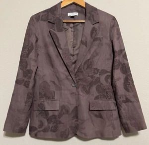 Coldwater Creek Classic Blazer Jacket Linen Blend Sz 8 One Button Modern - Picture 1 of 10