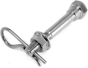 Stainless Steel Trailer Hitch Pin Bolt Keeper Grip Clip Kit with Locking Nut  - Picture 1 of 9