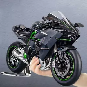 1:9 Kawasakis H2R Ninja Alloy Die Cast Motorcycle Model Sounds and Lights Toy AU - Picture 1 of 15