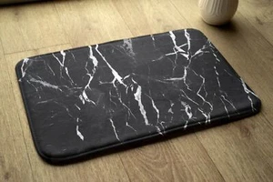 Non-Slip Bathroom Soft Rug Absorbent Bath Mat - 90x60 cm - Black marble - Picture 1 of 8