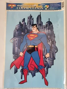 Superman Vintage Collectible Static Cling Window Decoration DC Comics Superhero - Picture 1 of 4