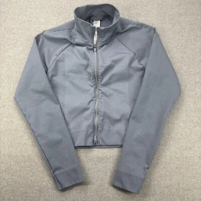 Fabletics Cold Weather Full Zip Jacket Cropped Athletic Activewear Top Gray L - Image 1 of 4