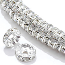 Rondelle Cuentas Espaciadoras Redondas Cristal Con Diamantes de Imitacion Checos