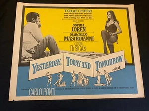 YESTERDAY, TODAY AND TOMORROW original 22X28 U.S HALF SHEET - SOPHIA LOREN- SEXY - Picture 1 of 1