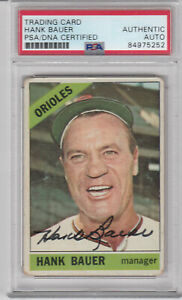 Autographed  Hank Bauer Topps  card   PSA/DNA certified