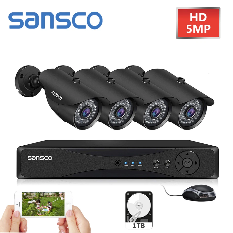960P HD CCTV System KARE 4CH DVR Video Recorder with 4x1.3 MP HD Cameras 1TB HDD