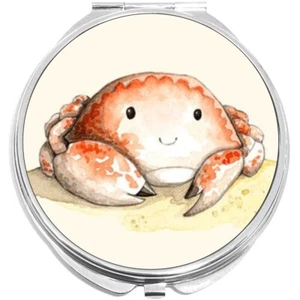 Cangrejo acuarela compacto con espejos - Perfecto para tu bolsillo o cartera - Imagen 1 de 2