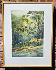 Gesellschaft der mexikanischen Aquarellisten Künstlerin Alicia Leyva signiert Landschaftsgemälde - Bild 1 von 10