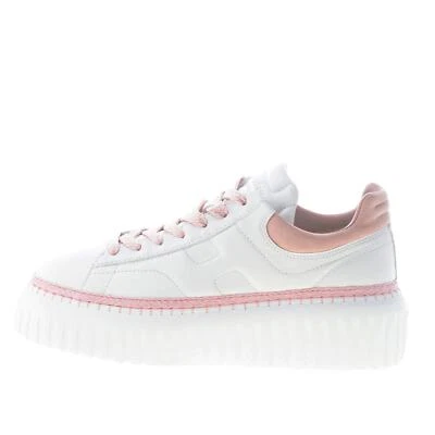 Hogan scarpe donna H659 Sneaker H-Stripes nappa avorio e rosa HXW6590FC60N4O0ESR - Изображение 1 из 4