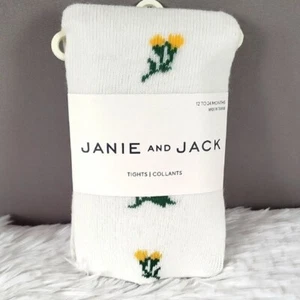 Janie and Jack White Tights with Yellow Flowers, New - Picture 1 of 4
