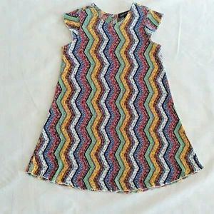 Derek Heart Girls Multi Colored Pleated Cap Sleeve Dress Size M 10/12 - Picture 1 of 8