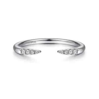 New Gabriel & Co. 14K White Gold Open Diamond Tipped Stackable Ring LR51177W45JJ - Image 1 of 4