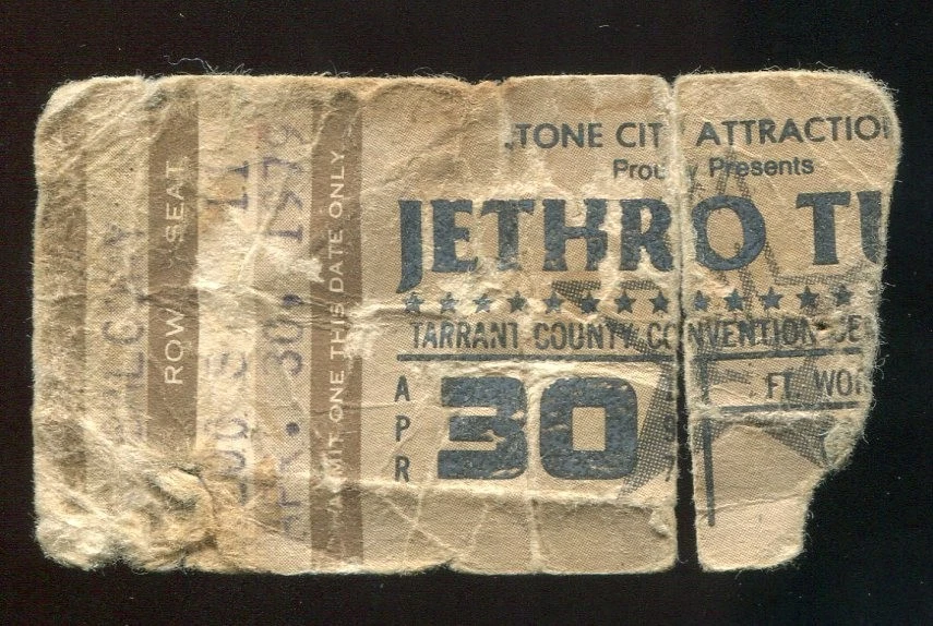 Vintage 1979 Jethro Tull UK Concert Ticket Stub Fort Worth TX - Image 1 of 1