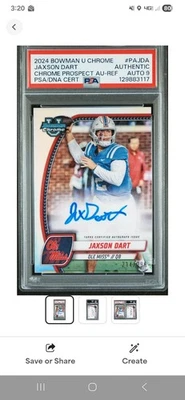 2024 Jaxson Dart Bowman U Chrome Auto Rookie RC PSA Authenticated auto PSA 9 - Image 1 of 3