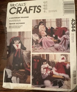 Rag Doll Stuffed Victorian & Clothing McCalls 4344 627 Craft Sewing Pattern UC - Picture 1 of 5