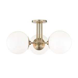 Mitzi H105603-AGB Stella - 3 Light Semi Flush 10.5 inches Tall and 18.25 inch... - Picture 1 of 10