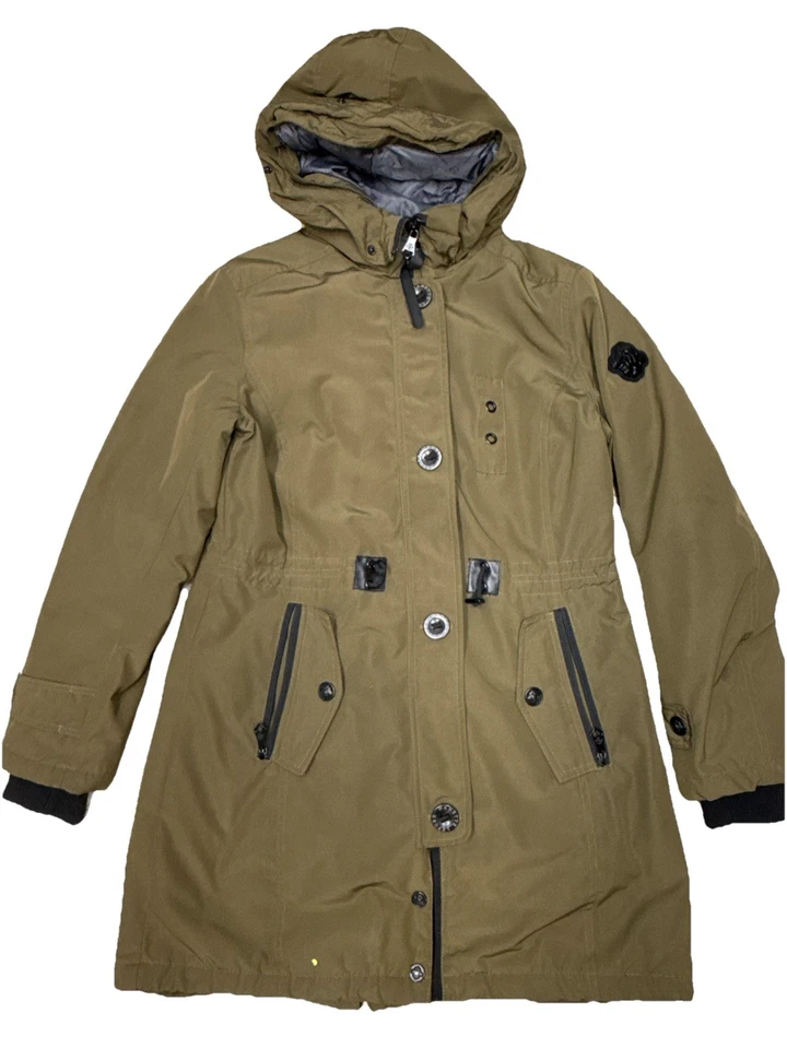 NANETTE LEPORE Women Medium Long Length Hooded Winter Coat Lined With Full Zip. - Image 1 of 4