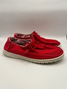 Hey Dude Wendy scarpe slip on rosse da donna taglia 9 - Foto 1 di 8