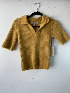 NWT• BAILEY 44 fuzzy collared short sleeves sweater Top - Picture 1 of 9