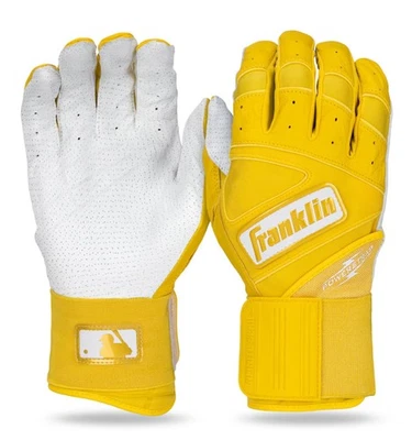 GUANTES DE BATEO DE BÉISBOL FRANKLIN POWERSTRAP SERIE INFINITA ADULTO GRANDES AMARILLOS Foto 1 de 4