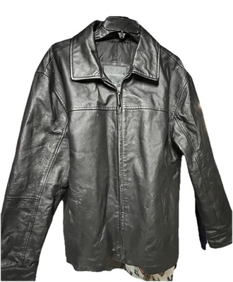 Chaqueta de cuero negra Covington talla mediana  Foto 1 de 4