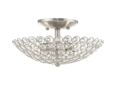 Livex Lighting 40441 Cassandra 2 Light 11"W Semi-Flush Bowl - Nickel - Image 1 of 4