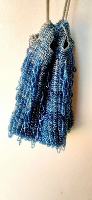 Raro bolso vintage con flecos Art Deco de 1920 con flecos gran bolso Gatsby AZUL CUENTAS Foto 1 de 4